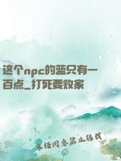这个npc的蓝只有一百点
