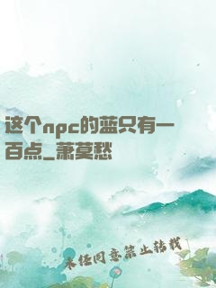 这个npc的蓝只有一百点
