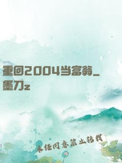 重回2004当富翁